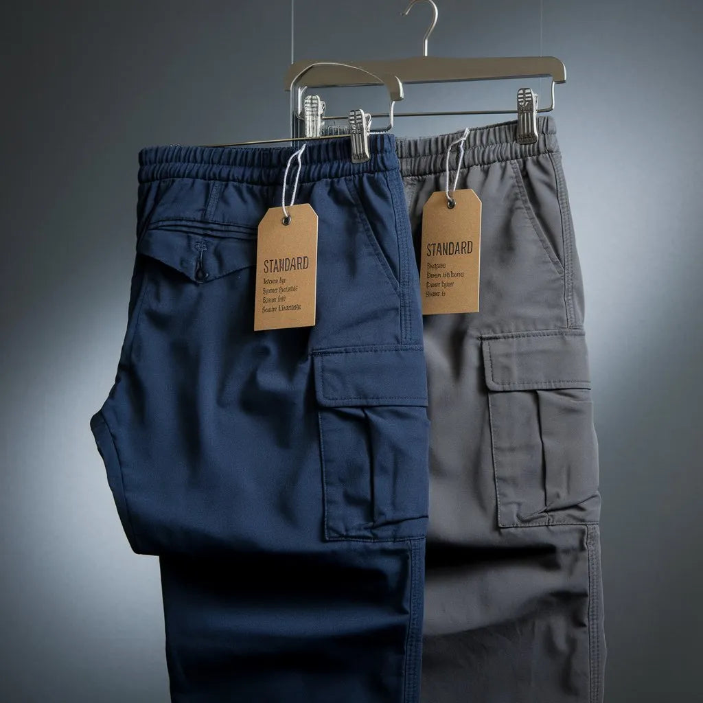 Crowd Favourite Cargos 100% Cotton Relaxed Cargo Pants Combo – Navy Blue & Graphite Grey
