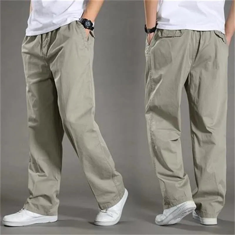 Classic Comfort 100% Cotton Relaxed Pants Combo – Grey & Black