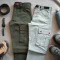 Combo Cargo Pants  Olive Green & Light Grey (100% Cotton)